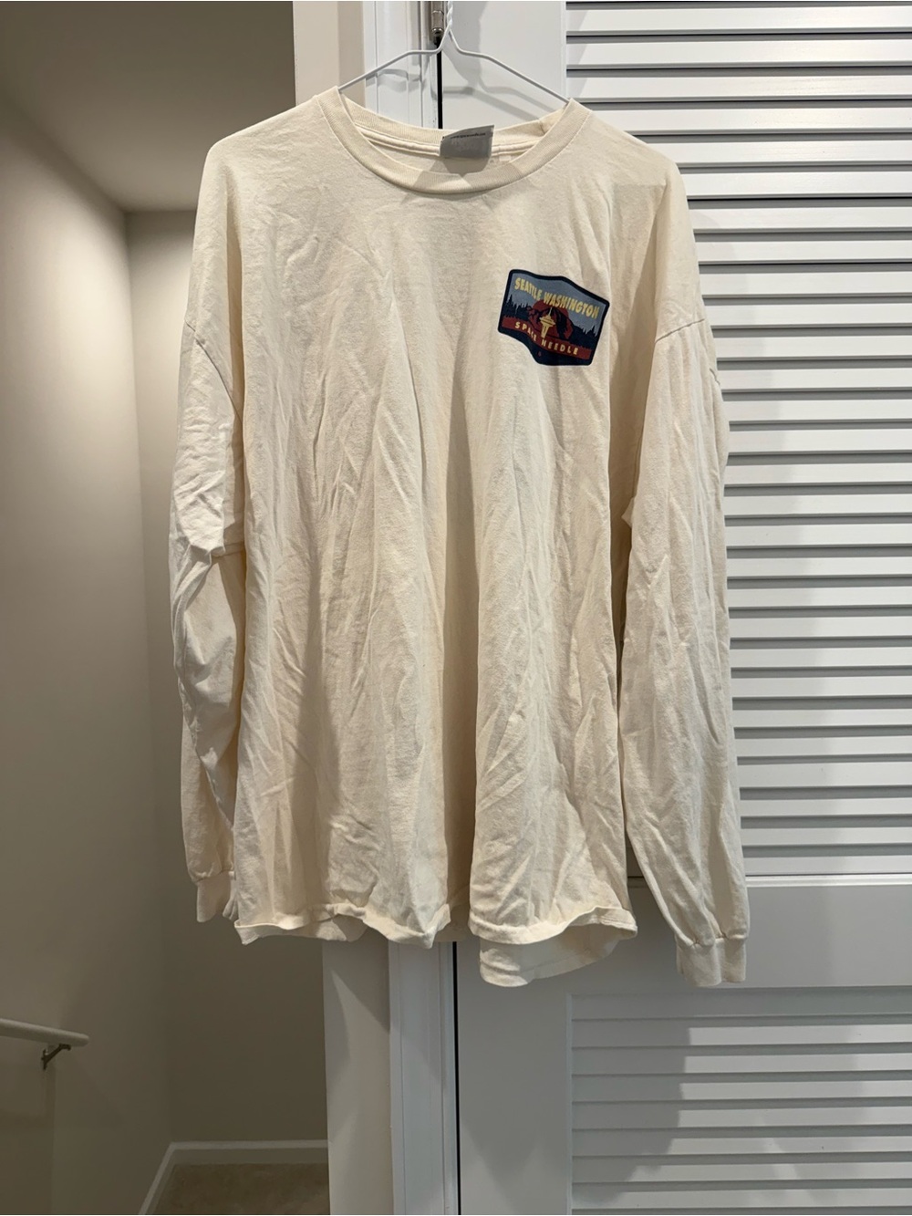Blue 84 Cream Long Sleeve Graphic Pocket Tee